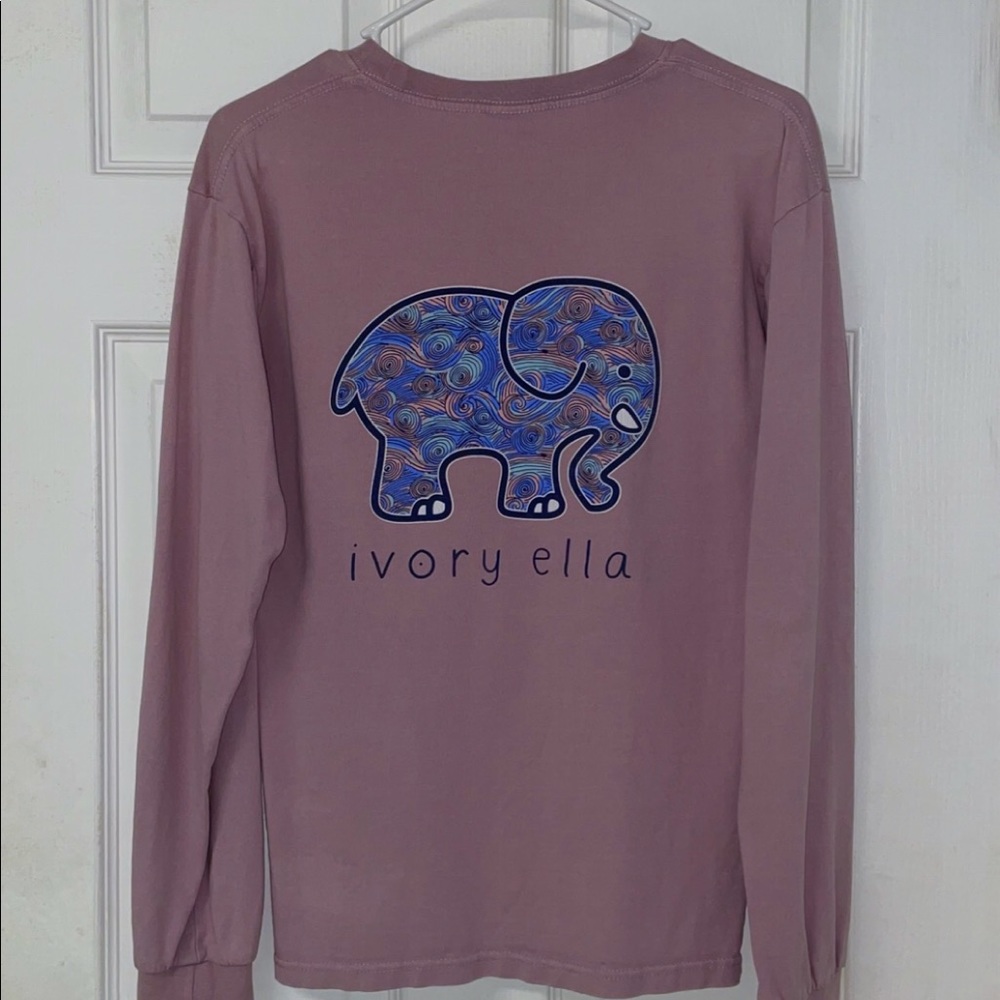 Ivory Ella Long-Sleeve Tee, Dusty Purple, Size XS